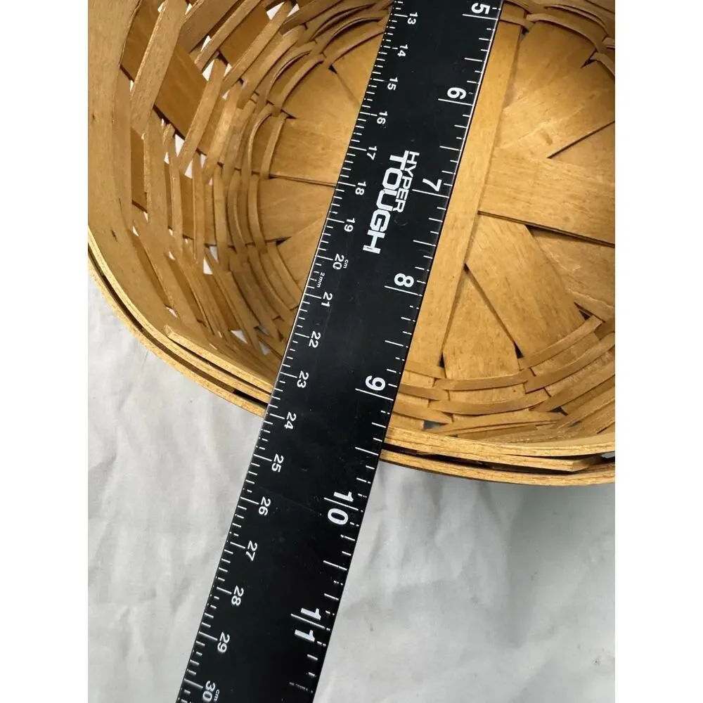 Longaberger Handmade Market Basket 2003 Leather Handles USA 10 Inch
